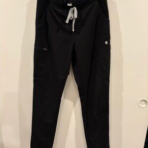 Figs Men's Black Joggers with Gray Drawstring